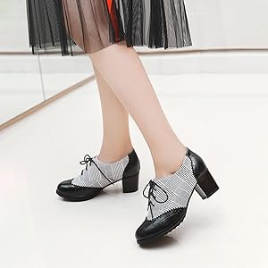 オールドアングルスミス Amazon.com | Women's Oxfords Wingtip Lace Up Chunky High
